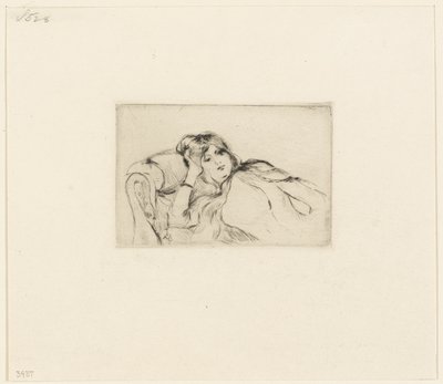 Jonge vrouw in rust door Berthe Morisot