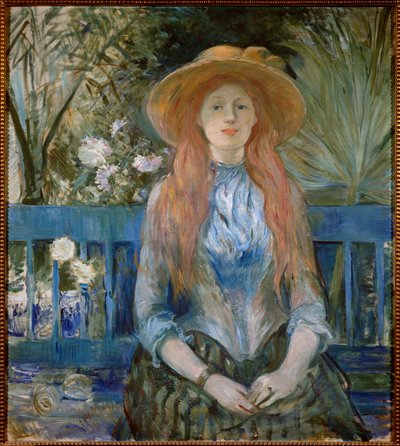 Jong meisje in een park door Berthe Morisot