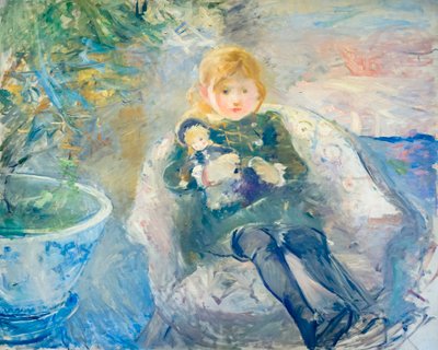 Jong meisje met pop, c. 1884 door Berthe Morisot