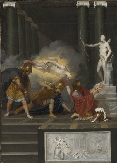 Achilles gewond door Paris, ca. 1650 door Bertholet Flemal