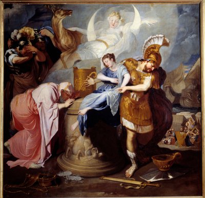 Het offer van Iphigenie Koning Agamemnon offert zijn dochter om de woede van Artemis te sussen door Bertholet Flemalle