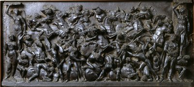 Slag tussen Romeinen en Barbaren (brons) - Slag van de Romeinen en Barbaren (Slag van de Ruiters) door Bertoldo di Giovanni