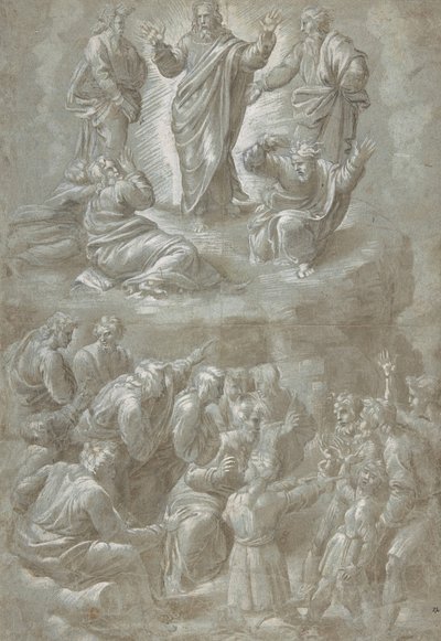 De Transfiguratie, naar Raphael, 1511-51 door Biagio Pupini