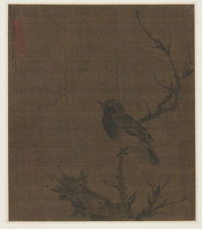 Slapende Vogel op een Prunustak, 1400s door Bian Wenjin