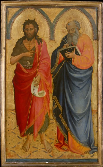 Heilige Johannes der Täufer und Matthäus door Bicci di Lorenzo