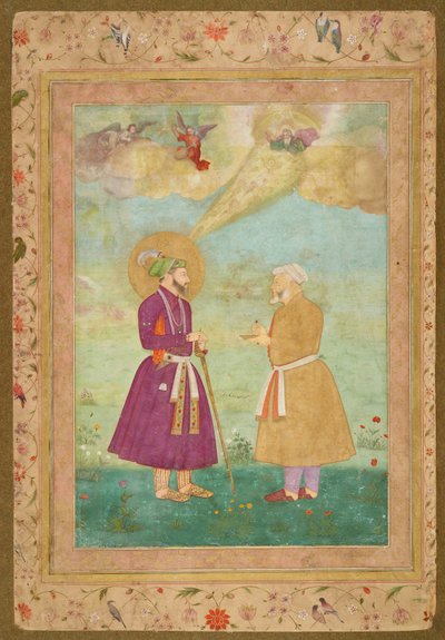 Shah Jahan met Asaf Khan uit het Late Shah Jahan Album door Bichitr Bichitr