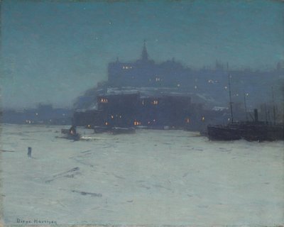 Quebec vanaf de Haven, c.1910 door Lowell Birge Harrison