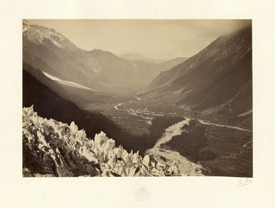 De vallei van Chamonix, uitzicht op Chapeau door Bisson Frères