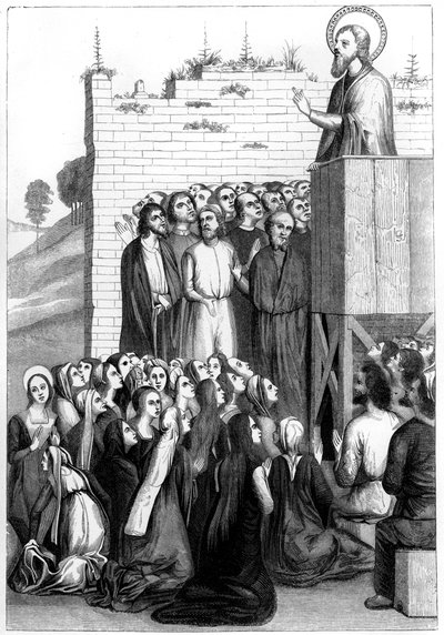 Christus predikend, 15e eeuw 1849 door Bisson and Cottard