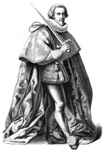 Groot kostuum van een opperbevelhebber van de Franse legers, 16e eeuw 1849 door Bisson and Cottard
