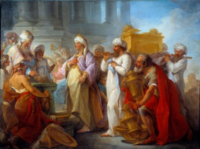 Salomo voor de Ark van het Verbond door Blaise Nicolas Le Sueur