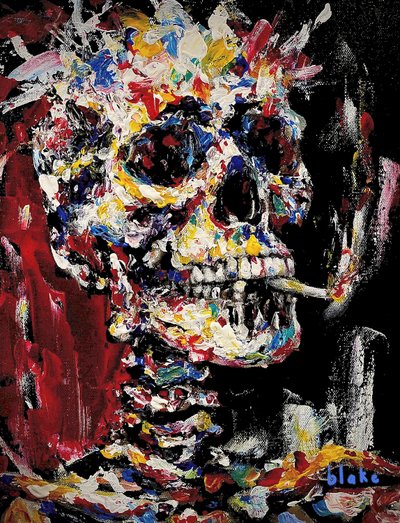 Schedel met Spliff, ca.2021-22 door Blake Munch