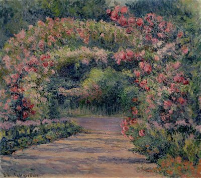 Rozenprieel in Giverny door Blanche Hoschede Monet