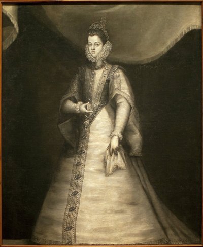 Portret van de infante Isabelle Claire Eugenie van Oostenrijk (1566-1633) (Isabella van Spanje) door Blas del Prado