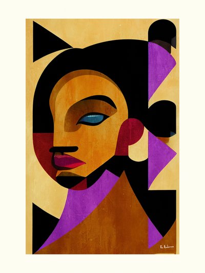 Abstracte geometrische vrouw door Bo Anderson