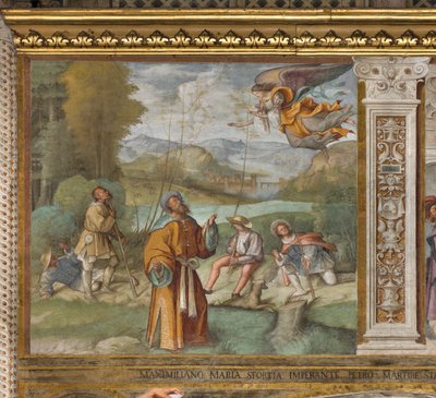 Centrale Aisle, Eerste Noord Span, Aankondiging aan Gioacchino, Boccaccio Boccaccino 1514-15 door Boccaccio Boccaccino