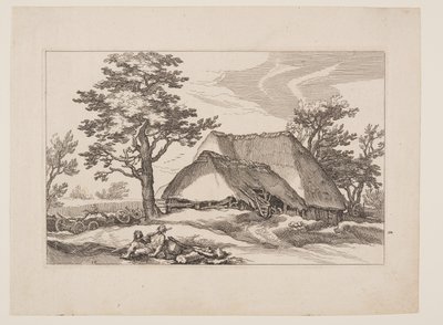 Plaat 12, uit Landschappen met boerderijen door Boetius Adams Bolswert