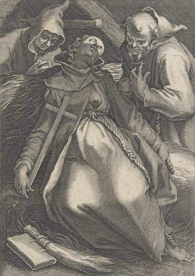 Sancta Euphrolyna, uit de serie Vrouwelijke kluizenaars, 1600-1633 door Boetius Adams Bolswert
