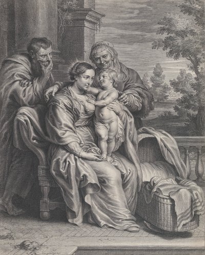 De Heilige Familie met Sint Anna, ca. 1625-35 door Boetius Adams Bolswert