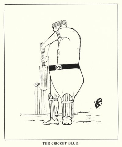 Oxford Grappen: De Cricket Blauwe (litho) door Bohun Lynch