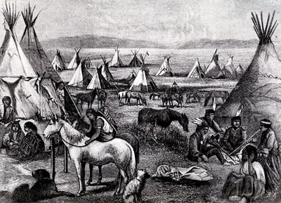 Navajo Indiaans kampement door Bohuslav Kroupa
