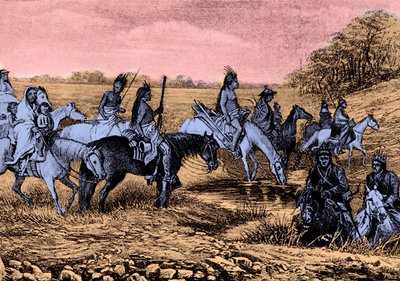 Navajo Indianen op het pad door Bohuslav Kroupa