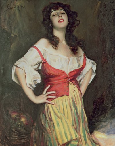 Meisje met een mand, ca. 1910 door Boleslaw Szankowski