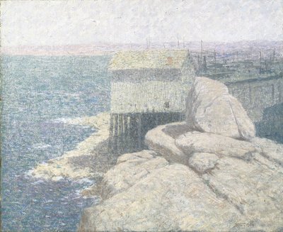 Chinees Vissersdorp, Monterey Bay, Californië door Bolton Coit Brown