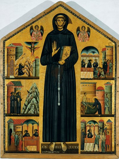 Leven van Sint Franciscus van Assisi. (Schilderij op hout) 1235 door Bonaventura Berlinghieri