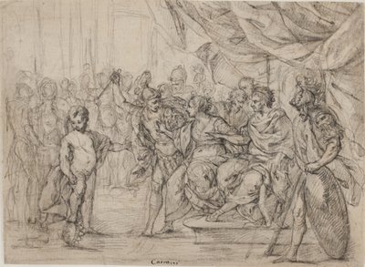 Mozes als Kind die de Kroon van de Farao onder de Voeten Vertrapt door Bonaventura Lamberti