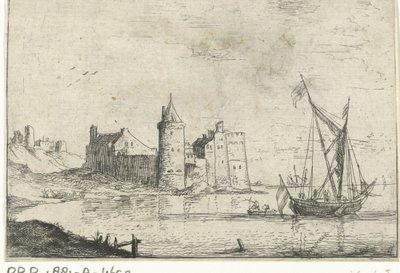 Kasteel aan de kust door Bonaventura Peeters (I)