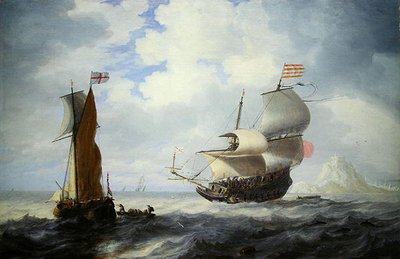 Een marineschilderij door Bonaventura Peeters