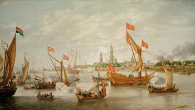 Feestelijke ceremonie op de Schelde voor Antwerpen door Bonaventura Peeters