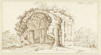 Ruïne van een tempel in Cumae door Bonaventura van Overbeek