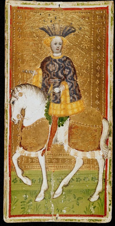 Ridder van Bekers. Tarotkaart, 1441-1444 door Bonifacio Bembo