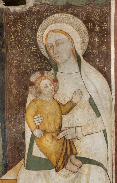 Noord Transept, Altaar van Sint-Michael de Aartsengel, Achter het Altaarstuk de Fresco