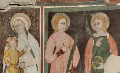 Noord Transept, Altaar van Sint-Michael de Aartsengel, Achter het Altaarstuk de Fresco