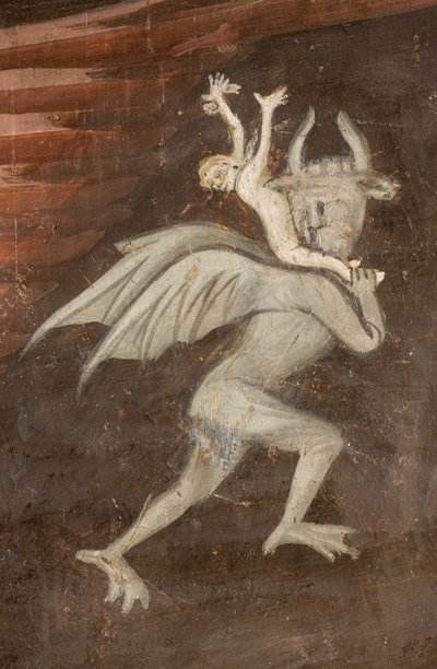 Noord Transept, Altaar van St. Michaël de Aartsengel, Achter het Altaarstuk de Fresco