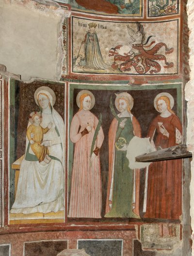 Noord Transept, Altaar van St. Michaël de Aartsengel, Achter het Altaarstuk de Fresco