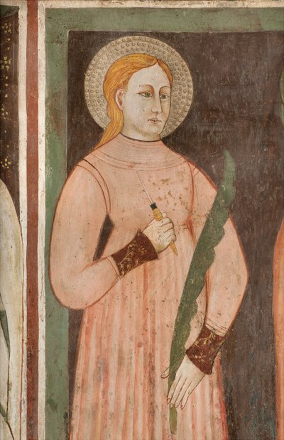 Noordelijk transept, Altaar van de Aartsengel Michaël, Achter het altaarstuk de fresco