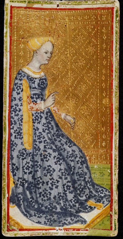 Koningin van Staven. Tarotkaart, 1441-1444 door Bonifacio Bembo