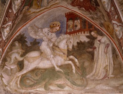 Sint Joris en de draak, circa 1460 (fresco) door Bonifacio Bembo