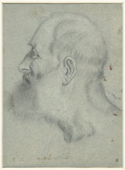 Hoofd van man met baard, in profiel naar links door Bonifazio Veronese (attributed to)
