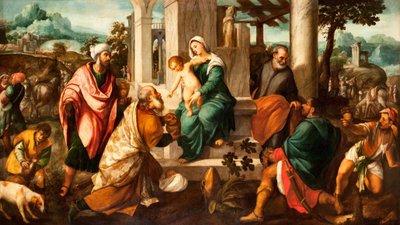 Aanbidding der wijzen door Bonifazio Veronese