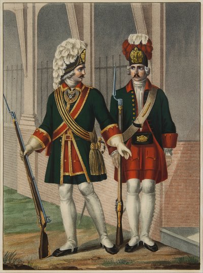 Grenadiers van het Preobrazhensky Regiment in 1732-1738, vroege jaren 1840 door Boris Artemyevich Chorikov