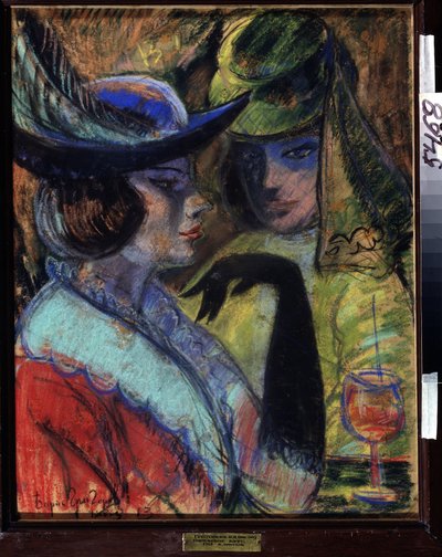 Café in Parijs door Boris Dmitrievich Grigoriev