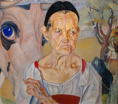 Melkmeisje Uit de cyclus Les visages de Russie, 1917 door Boris Dmitrievich Grigoriev