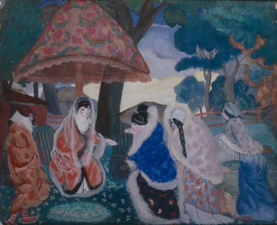 Het begroeten van de pasgetrouwden, 1913 door Boris Dmitrievich Grigoriev