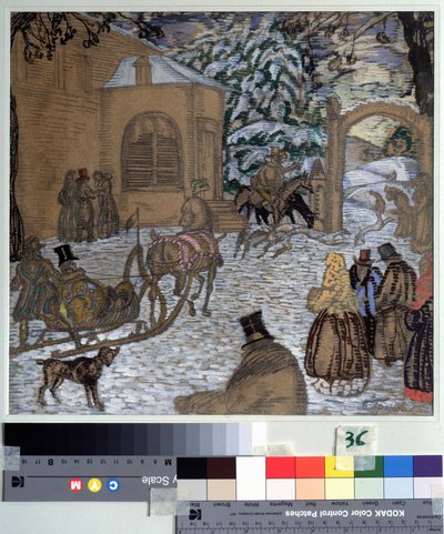 Illustratie voor de roman Dubrovsky van A. Poesjkin door Boris Dmitrievich Grigoriev