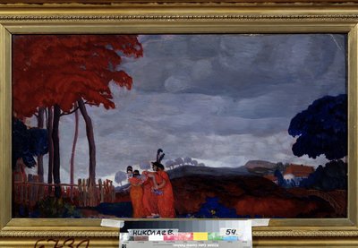 Het verdriet van het meisje door Boris Dmitrievich Grigoriev
